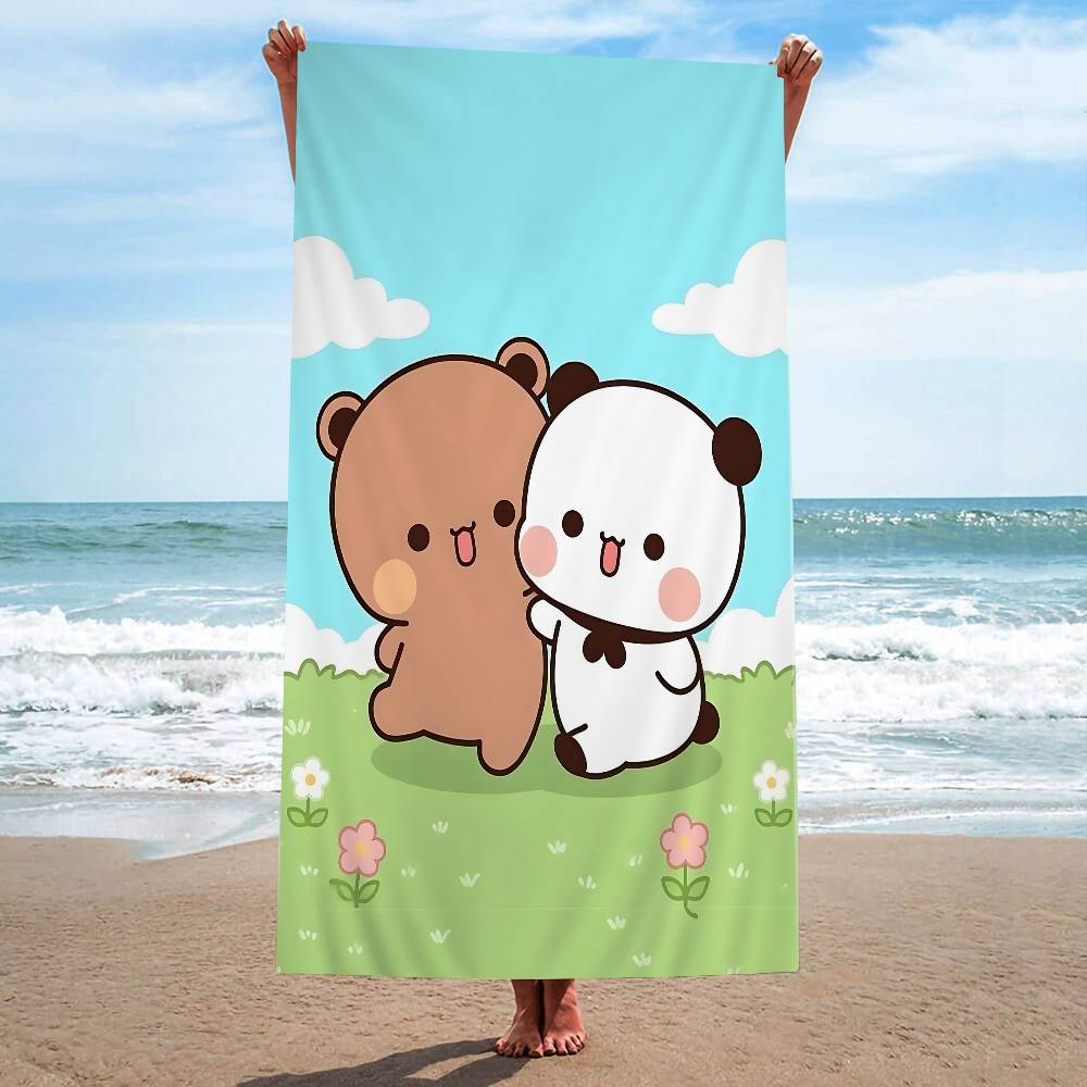 Anime Cute Dudu Bubu Anime Beach Swimming Towel Soft Absorbent Washcloth Children's Gifts For Kids Travel Camping Gym