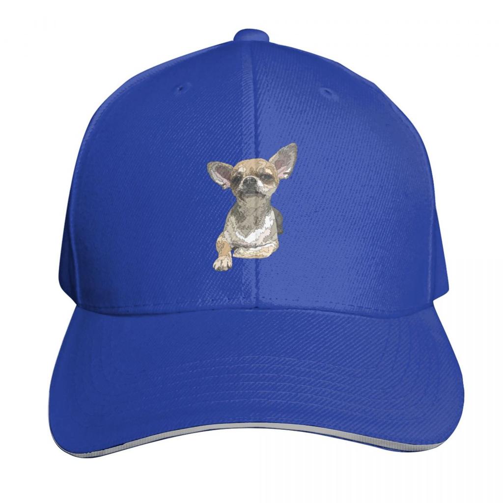 Cute Lying Chihuahua Baseball Cap Cotton Twill Breathable Contrast Two Tone Brim Snapback Flat Bill