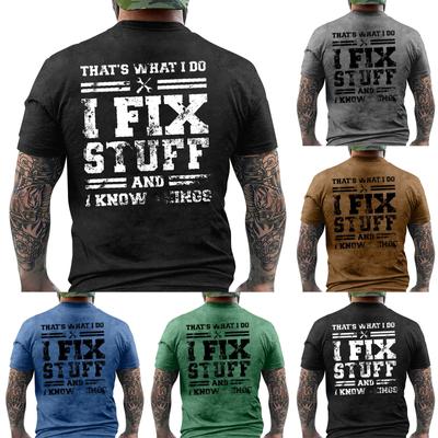 Men's  T-shirt Graphic Text 3D Printing Street Casual Short Sleeve Down Printed Clothing Basic