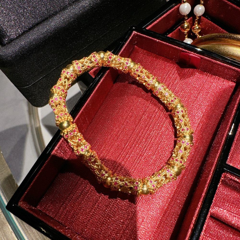 Antiker Gold Meißel Seide Ruyi Perfektes Röhren Diamant Armband, Neuer Chinesischer Stil, Kürbis Fulu Tragbare Buddha Halskette