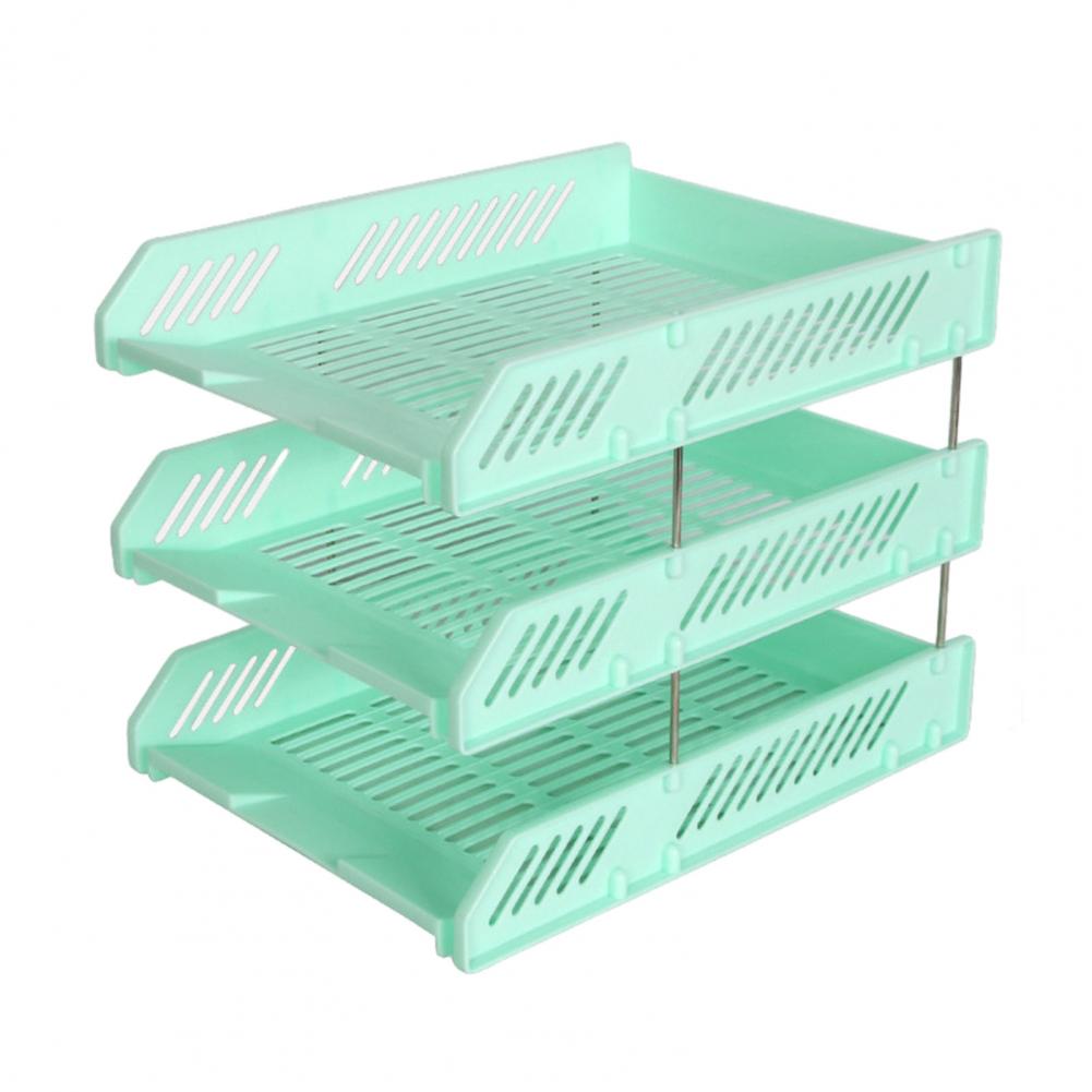 File Box Organizer Easy Storage Container 3 Tier Stackable Letter Tray Desk Paper Organizer Plastic File Document Storage Rack