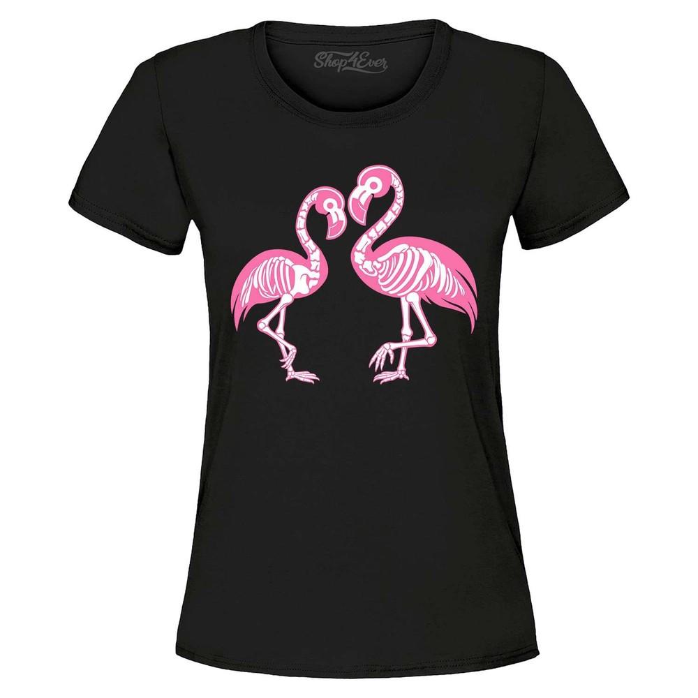 

Pink Flamingo Skeletons Women s T-Shirt Halloween Summerween Shirt 3XL