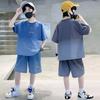 Boys' Summer Two-Piece Outfit Children's Short-Sleeved Street Style Two-piece Set