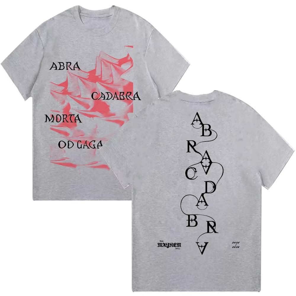 2026Lady Gaga Abracadabra Hat TShirt Men Clothing Short Sleeve Round Neck Creative Top Women Cotton High Quality Streetwear