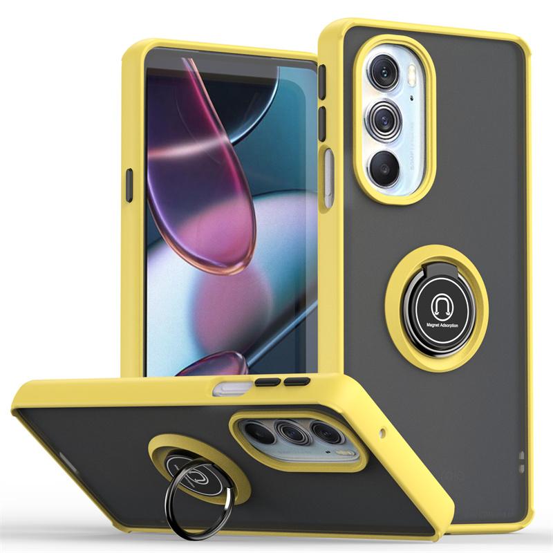 Shockproof Ring Stand Magnetic Matte Back Cover For Motorola Moto G85 G75 G55 G35 G15 G05 5G Case Soft Frame Hard PC Armor Funda
