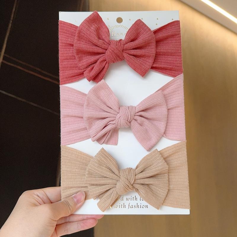 3pcs Baby Girl Bows Headband Newborn Turban Hairband Accessory Kids HairBand Outdoor Toddler Children HeadWrap Hair Accessories