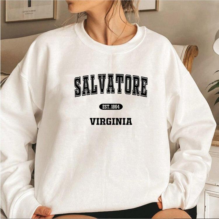 Vampire Diaries Mystic Falls Salvatore Sweatshirt Unisex Casual Graphic Hoodie Long Sleeve Pullover Women Hoodies