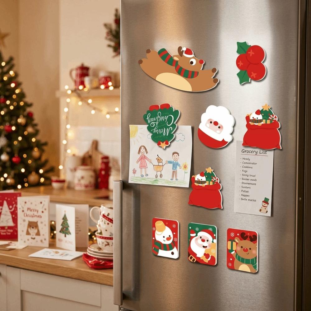 Santa Soft Magnetic Sticker Decal Soft Refrigerator Decor Cute Christmas Fridge Magnet  New Year
