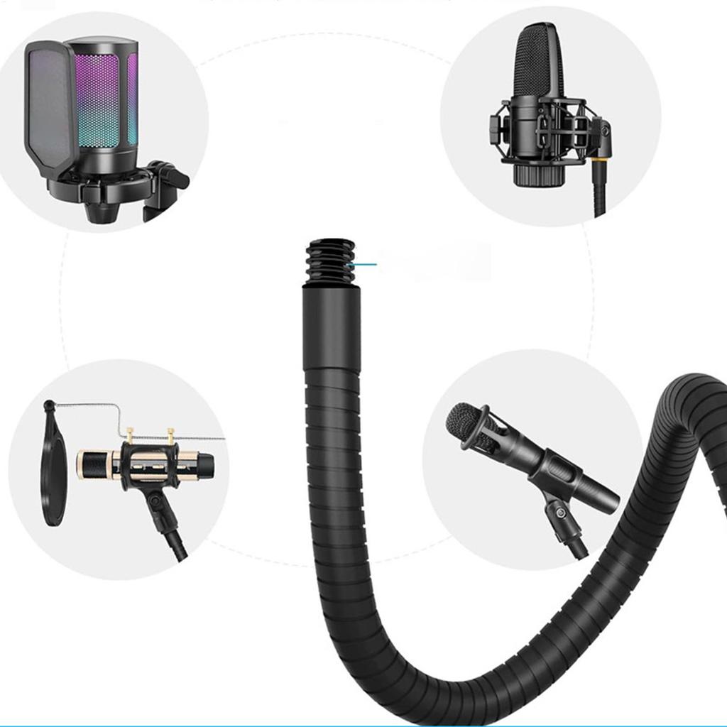 Microphone Desk Mount with Clip Thick Tube Non-Slip Pad Microphone Boom Arm Desk Holder with Clip for Podcast Singing Live