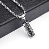 2023 Trendy Titanium Steel Dragon Pendant Necklace - European & American Style Men's Punk Retro Flame Design
