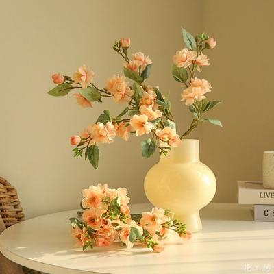 Fleur de Camélia Artificielle Longueur 45CM Matière Soie Arrangement Floral Décoration de Mariage