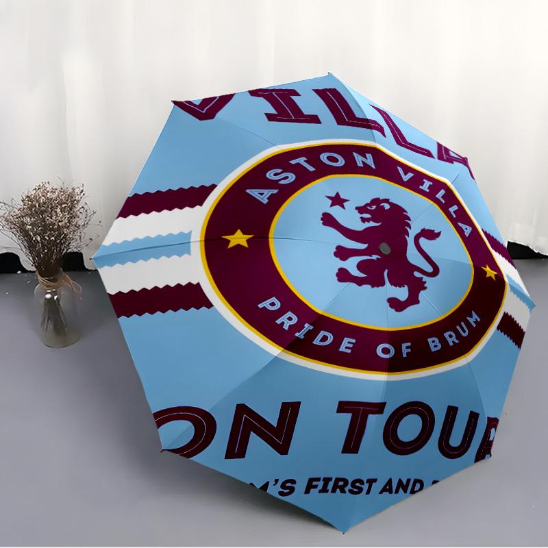 1pc Aston Villa Umbrella, Sun Protection, And UV Shielding. It Has Eight Sturdy Ribs for Outdoor Use And Perfect As a Holiday Gift