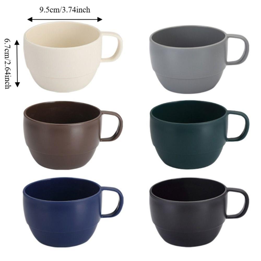 6 Stück Unzerbrechliche Camping-Kaffeetasse Mikrowellengeeigneter Trinkbecher Langlebige Familien-Teetasse Outdoor