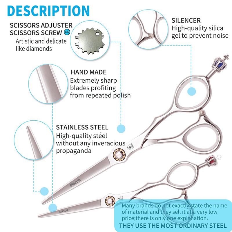 SANGELAR 5.5 Inch 6 Inch Pet Scissors Pup Scissors Tedy Cat Pet Grooming Tools Pet Eyelash Moustache Scissors Trim Face Wool Cutting Scissors