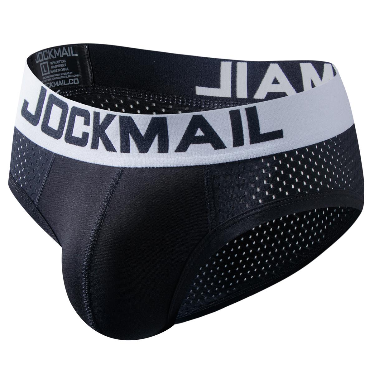 

Трусы JOCKMAIL, модное мужское нижнее белье из дышащей сетки с низкой талией, простые повседневные трусы XXL чёрный