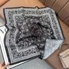 Spring clothing with silk scarves Double-sided herringbone velvet silk scarves Simple retro square scarves Travel sunscreen scarves