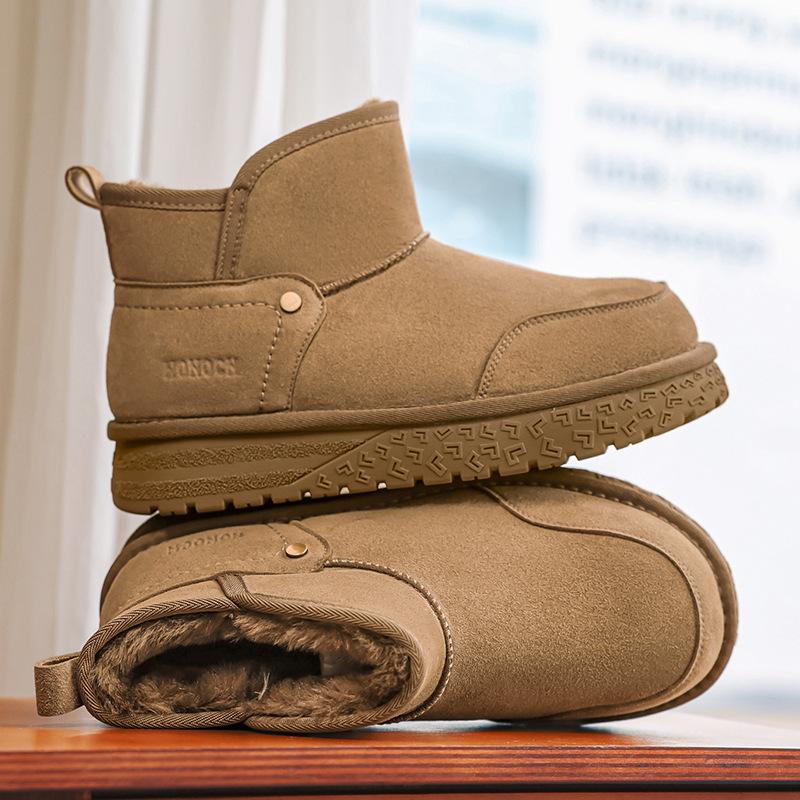 Fur integrated snow boots winter new velvet thickened high-top cold-proof warm cotton shoes