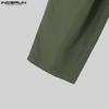 INCERUN Men Solid Zipper Up Long Trouser Work Wear Casual Pants