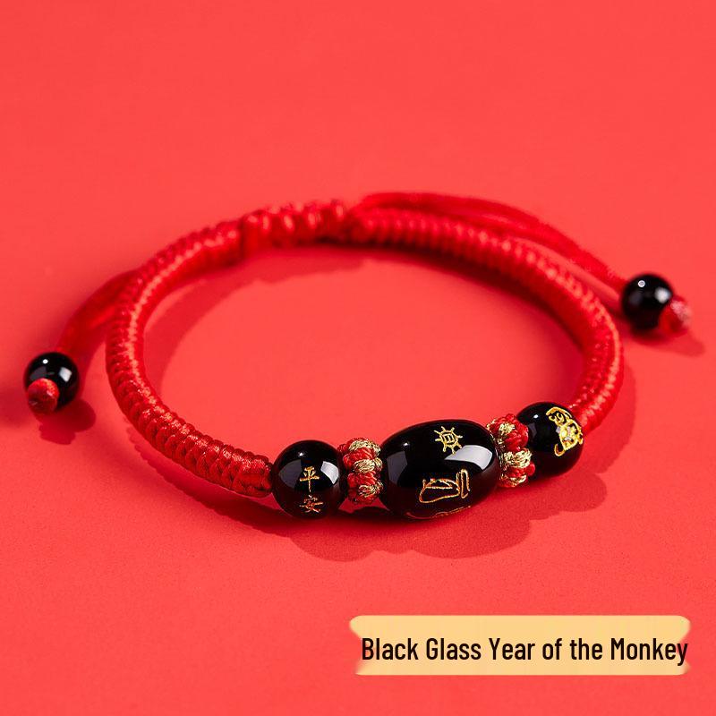 2026 Year of the Horse Zodiac Red Rope Bracelet - Women's/Men's Tai Sui Protective Charm for Horse, Rat, Ox, Rabbit Signs