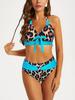 2025 Plus Size Lace-up Split Bikini - European & American Style Women's Swimsuit