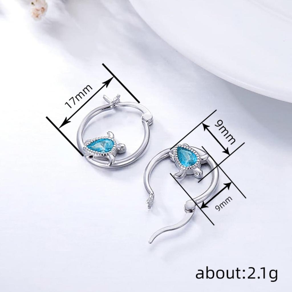 Niche Fashion Animal Design Sea Turtle Huggie Earrings