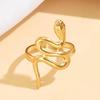 Personalized Stainless Steel Snake Ring - Bright Surface, Open Design, Hip Hop Punk Style for Women