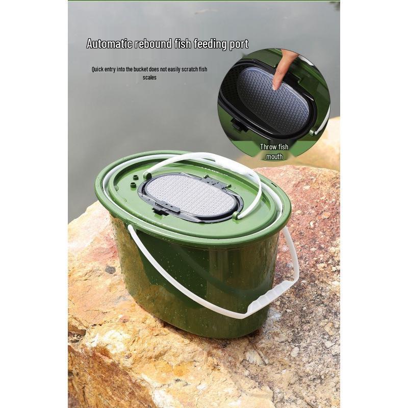 Double Layer Stream Fishing Bucket with Lure Box