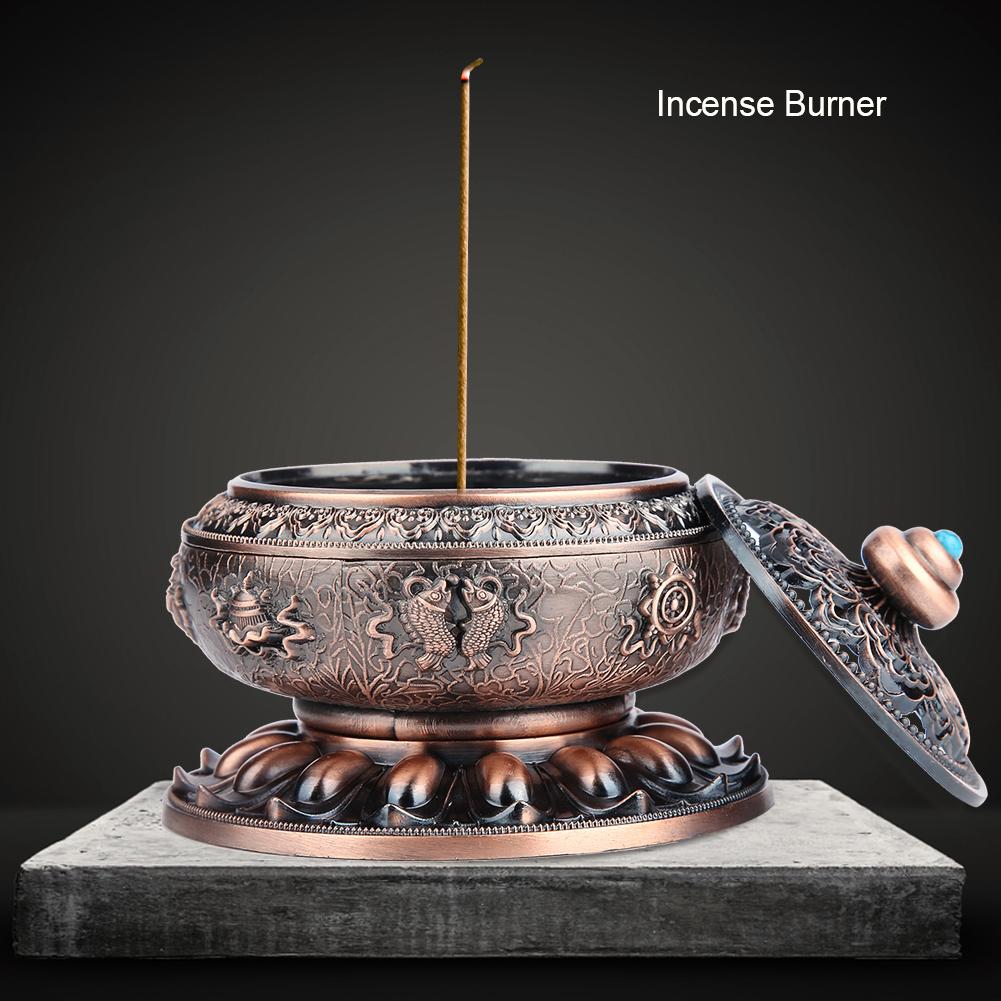 

Курильница для благовоний с обратным потоком дыма, керамическая глазурь, конусный держатель для курильницы, украшение для дома (Красная бронза)