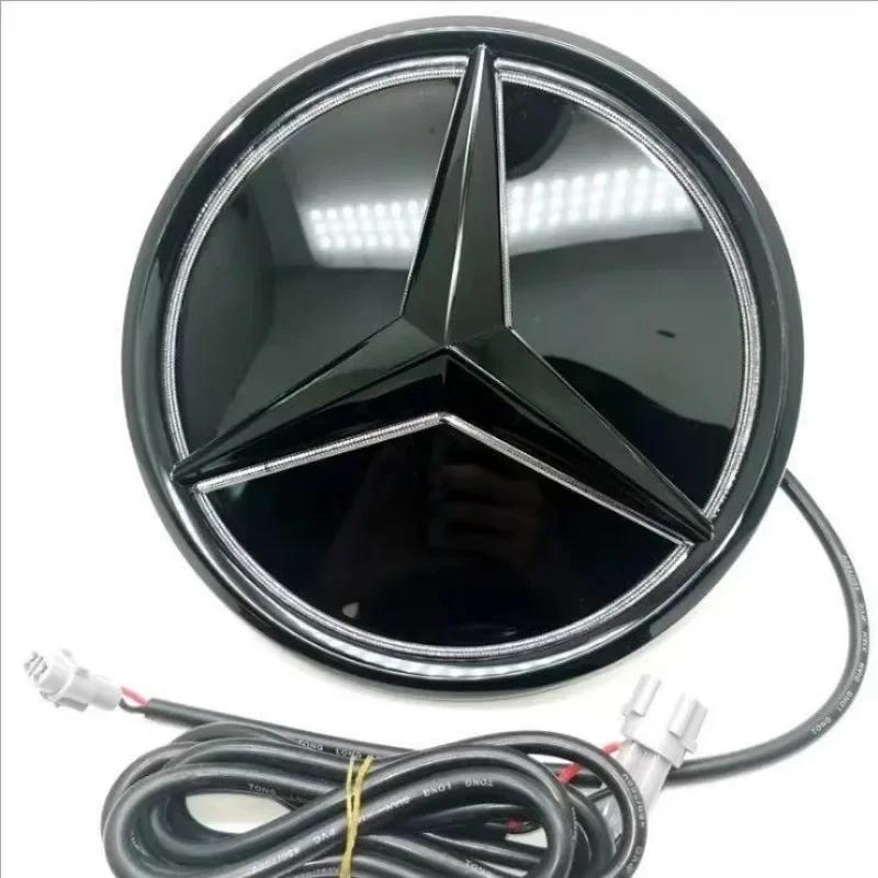 

C200 E200 For Mercedes Benz Car Front Grill Logo Light mirror face LED Badge Emblem Luminous Decorative Light For Mercedes Benz White light