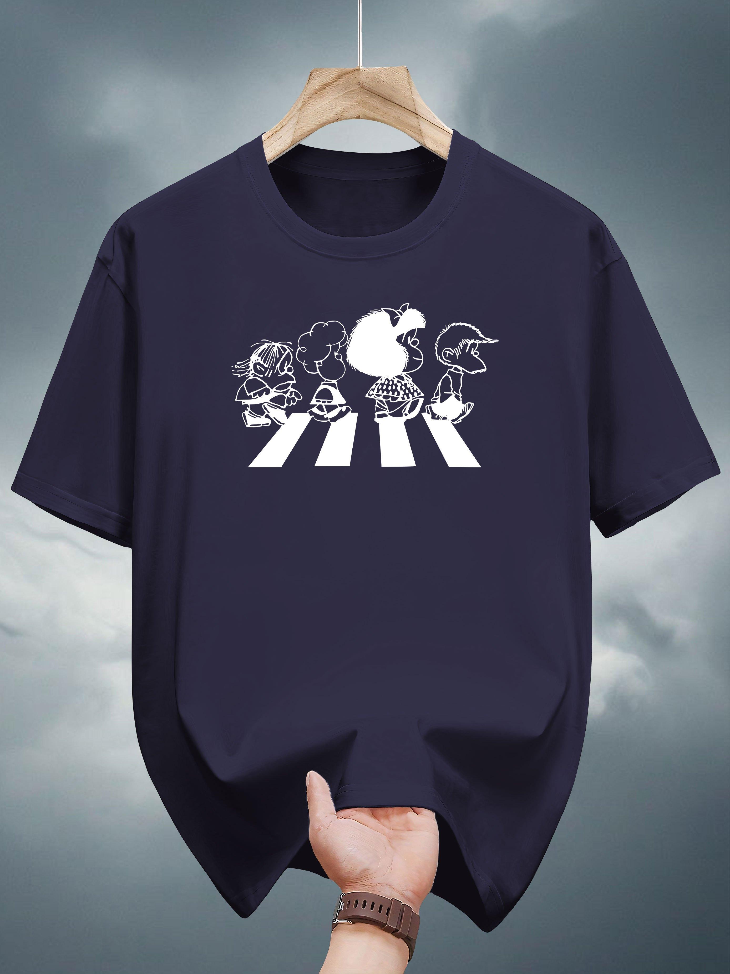 

Casual Cotton T-shirt with Cartoon Print - 100% Cotton XXL