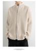 Men's Stand Collar Double Zipper Cardigan Sweater - High-End Lazy Style for Autumn and Winter