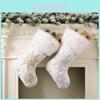 Luxurious Snowflake Pearl Plush Christmas Stockings For Holiday Gift Giving