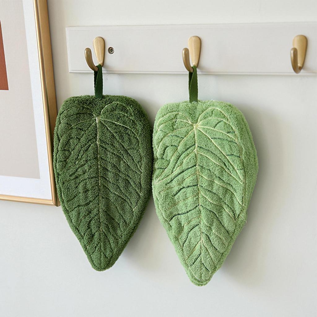 1Pcs Leaves Hand Towels Absorbent Kitchen Handkerchief Kitchen Accessories Bathroom Hands Towel Wall Hanging Kitchen Towels
