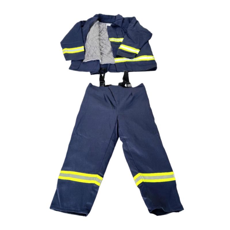 Hasičský oblek 02: 6dílná sada s nehořlavou bavlněnou výplní a přilbou v korejském stylu