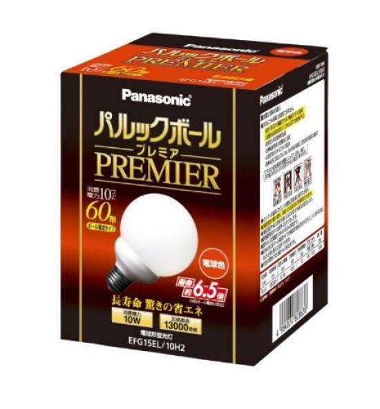 

Panasonic Palook Ball Premier G15 type light bulb color 60 type light bulb diameter 26mm 810 lm EFG15EL10H2