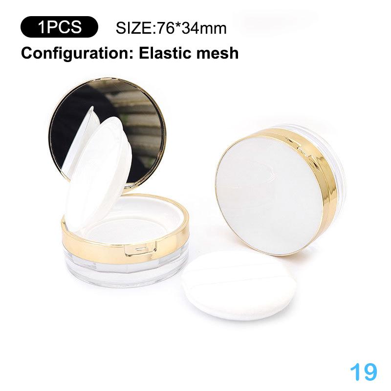 1Pcs Portable Plastic Powder Box Empty Loose Powder Container With Sieve Mirror Cosmetic Sifter Jar Travel Makeup Accessories