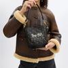 Coach Dakota 16 Horse And Carriage Print Magnetic Closure Leather Bucket Bag Women bags Black CJ828-B4SI1