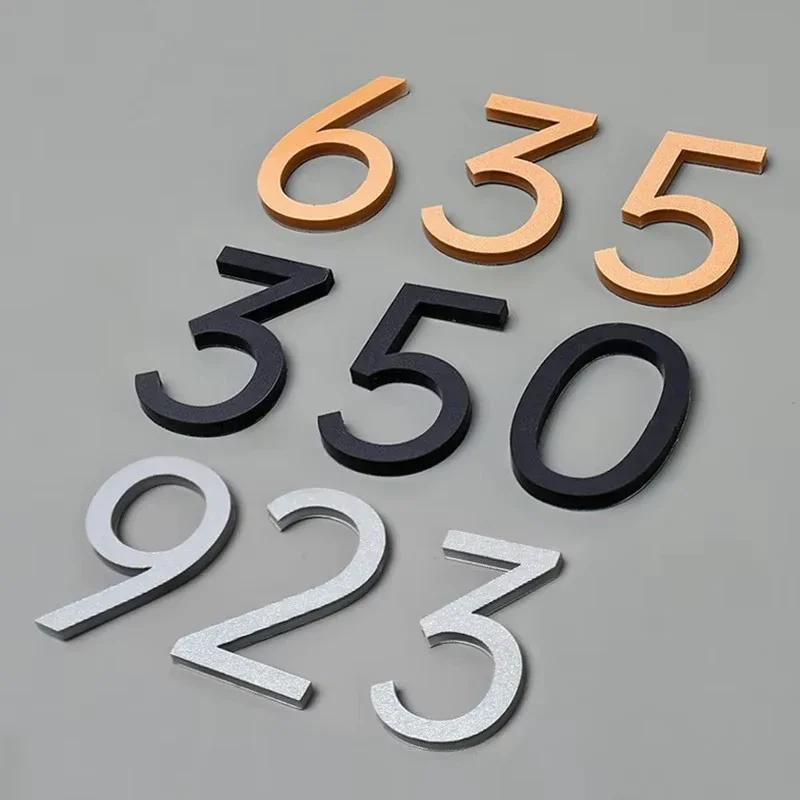 0-9 Ziffern Hausnummer Aufkleber 3D Selbstklebend Türschild Außen Briefkasten Hotel Apartment Zimmer Adressschild Heimdeko