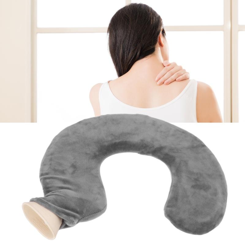 U Shaped Hot Water Bottle Warm Neck Soft Rubber Hot Water Bag With Detachable Cloth Cover