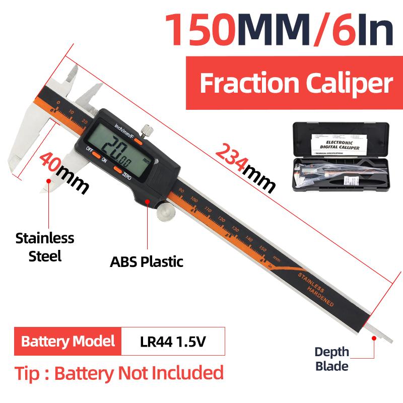 Fraction Metal Caliper Digital Pachymeter Vernier Calipers Measuring Tools Professional And Digital Pachymeter Electronic Ruler