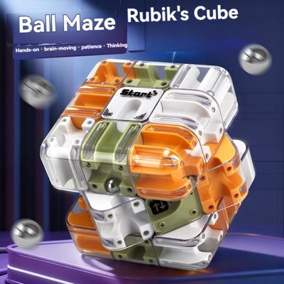 Popular cubo de bola giratoria 3D, cubo de tercer orden, laberinto de pista versátil, juguete de rompecabezas de bola para el pensamiento infantil