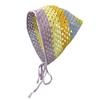 Creative Multicolor Knitting Flower Headband Little Daisy French Crochet Triangle Headscarf Spring Outing Pastoral Style Scarf