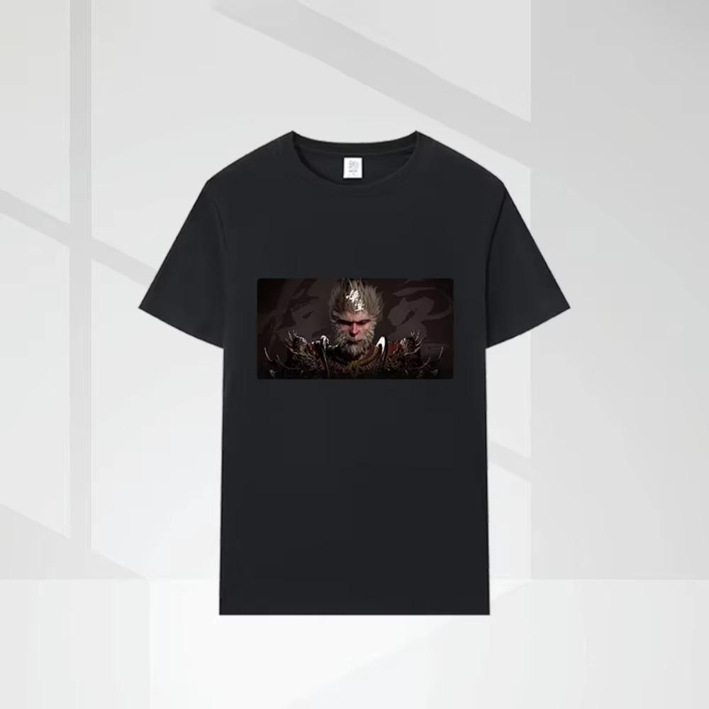Game Black Myth Wukong Print T-shirt Summer Cotton Short Sleeve Top Casual Fashion Round Neck Outdoor Clothing Youth Men Clothes