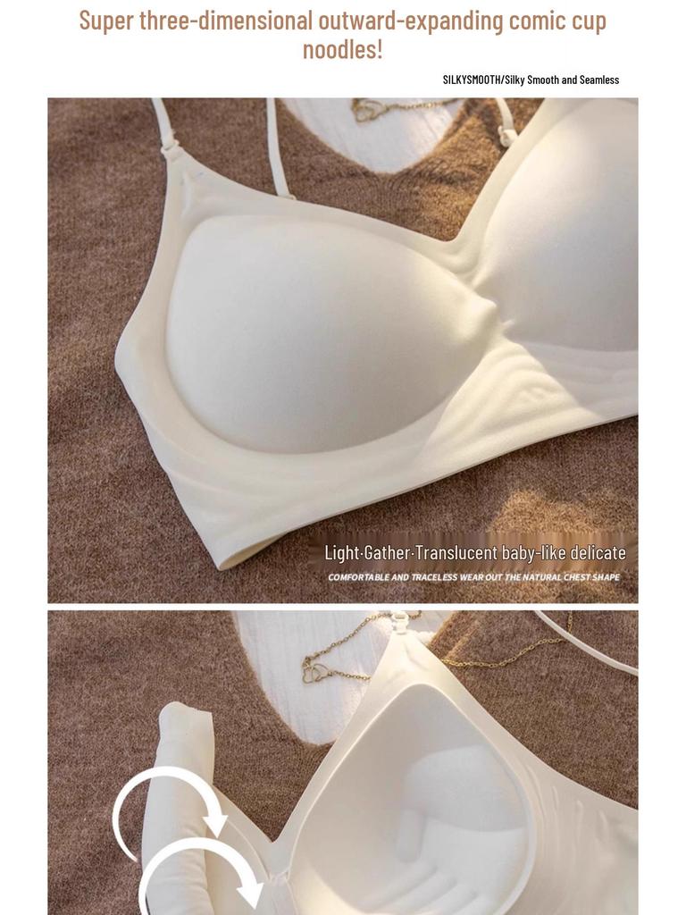 Seamless Push-Up Bra: Backless, Wireless, Small Chest Support, Fine Straps