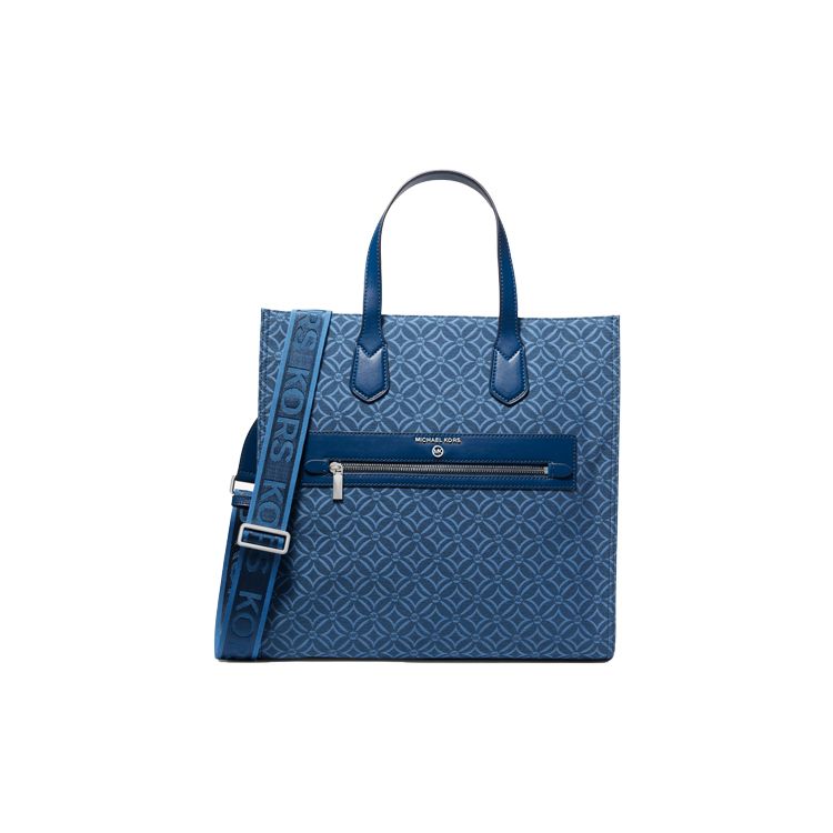 

Michael Kors MK Kempner Vintage Jacquard Wide Strap Tote Bag Women tote bags Light-Blue 30F2S4KT3J-494 Basic Set (Bag+Dust Bag)
