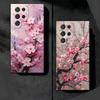 Cherry Blossom Sakura Fashion Soft Phone Case for Samsung Galaxy S26 S25 Edge S24 Ultra S23 Plus S22 S21 FE S20 Black Cover Back