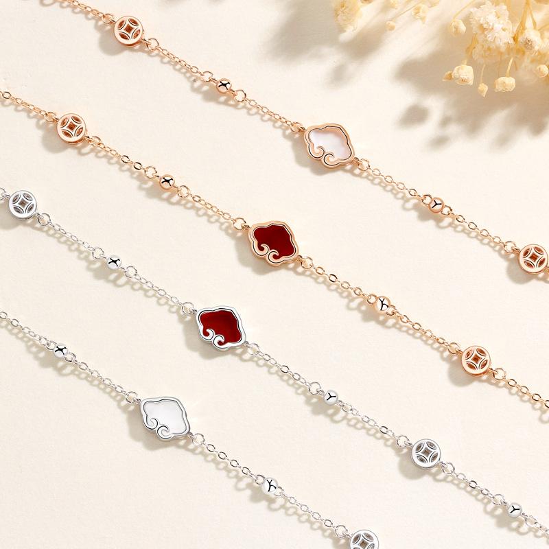 Ruyi Xiangyun Bracelet Women's Guochao Retro New Chinese Coin Agate Natal Hand Jewelry Women