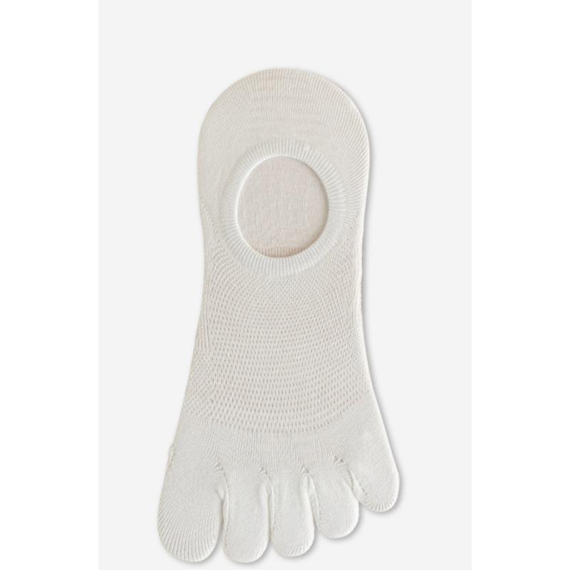 Women's Spring and Summer Thin Mesh Boat Socks, Antibacterial and Anti-infection Five-finger Socks, Boneless Invisible Cotton Socks