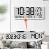 Battery Powered Large Screen LCD Digital Desktop Clock Temperature Humidity Electronic Clock Date Week Time Mute Wall Clock