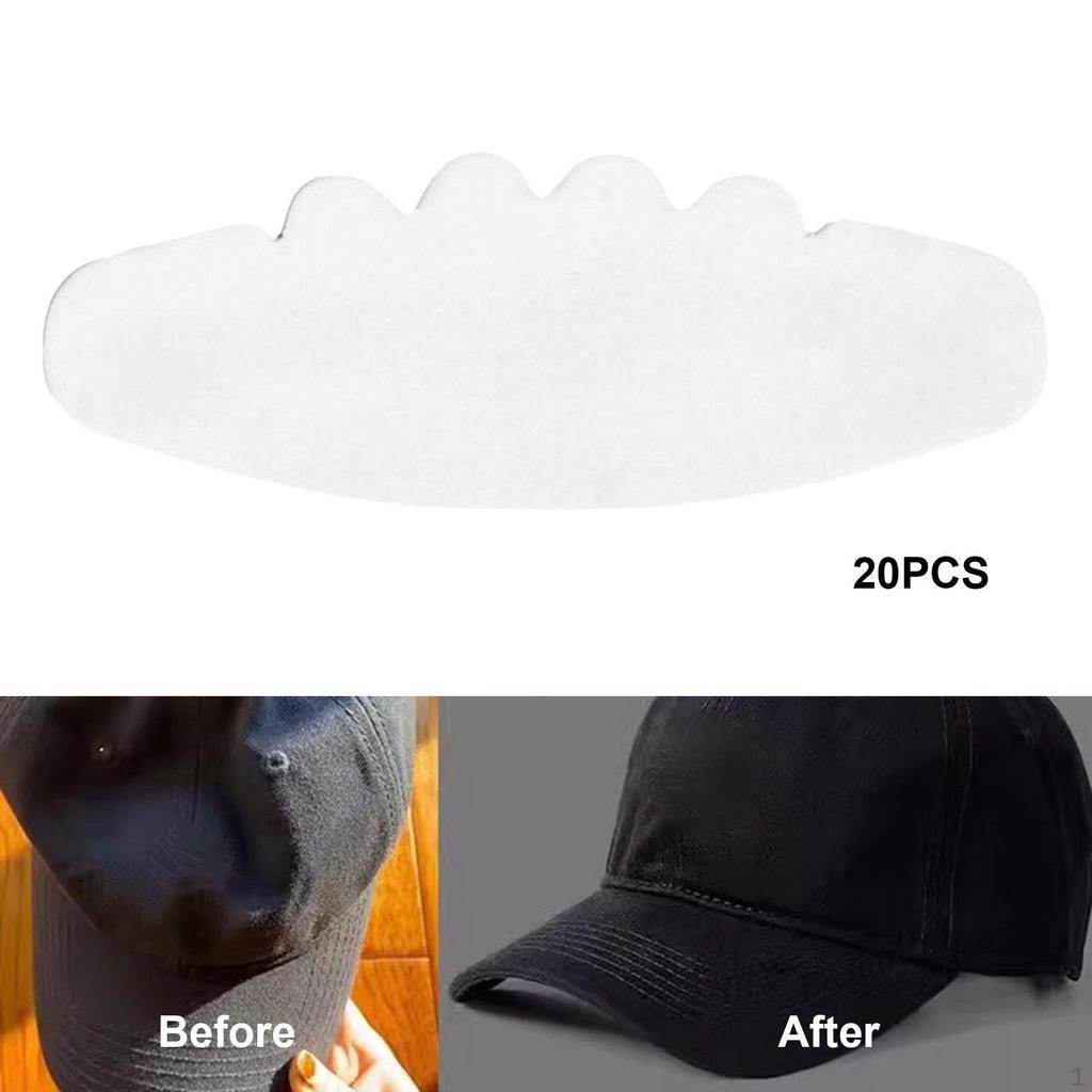 20 Pieces Hat Sweat Liners for Cap, Baseball Cap Liner, Absorbent Pad, Golf